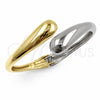 Oro Laminado Individual Bangle, Gold Filled Style Teardrop Design, Polished, Two Tone, 07.215.0046.05 (20 MM Thickness, Size 5 (2.50 Diameter))