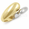 Oro Laminado Individual Bangle, Gold Filled Style Teardrop Design, Polished, Two Tone, 07.307.0038.2.05 (30 MM Thickness, Size 5 (2.50 Diameter))
