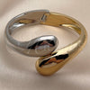 Oro Laminado Individual Bangle, Gold Filled Style Teardrop Design, Polished, Two Tone, 07.215.0050.05 (40 MM Thickness, Size 5 (2.50 Diameter))