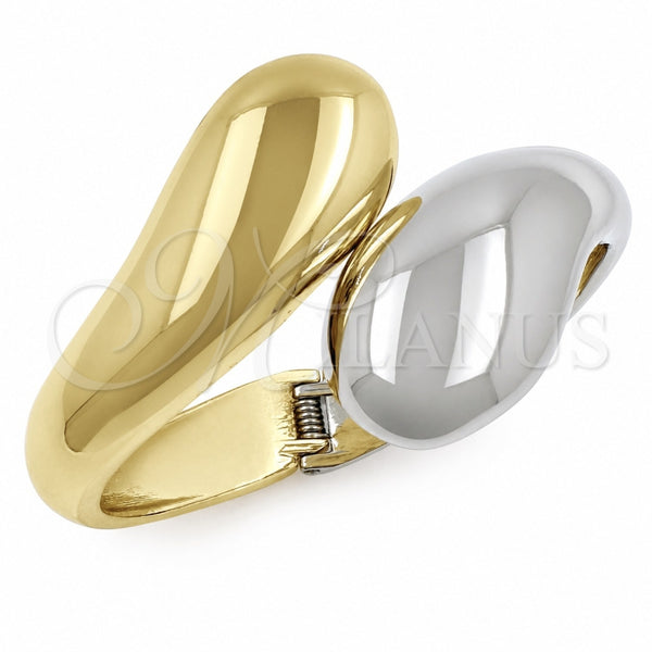 Oro Laminado Individual Bangle, Gold Filled Style Teardrop Design, Polished, Two Tone, 07.215.0050.05 (40 MM Thickness, Size 5 (2.50 Diameter))