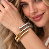 Oro Laminado Individual Bangle, Gold Filled Style Nail Design, Polished, Golden Finish, 07.215.0052.05 (24 MM Thickness, Size 5 (2.50 Diameter))