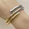 Oro Laminado Individual Bangle, Gold Filled Style Nail Design, Polished, Golden Finish, 07.215.0052.05 (24 MM Thickness, Size 5 (2.50 Diameter))