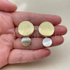 Oro Laminado Stud Earring, Gold Filled Style Matte Finish, Two Tone, 02.472.0001