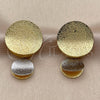 Oro Laminado Stud Earring, Gold Filled Style Matte Finish, Two Tone, 02.472.0001