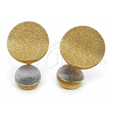 Oro Laminado Stud Earring, Gold Filled Style Matte Finish, Two Tone, 02.472.0001