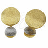 Oro Laminado Stud Earring, Gold Filled Style Matte Finish, Two Tone, 02.472.0001