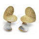 Oro Laminado Stud Earring, Gold Filled Style Heart Design, Matte Finish, Two Tone, 02.472.0002