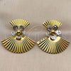 Oro Laminado Stud Earring, Gold Filled Style Flower and Ball Design, Polished, Two Tone, 02.472.0004