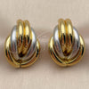 Oro Laminado Stud Earring, Gold Filled Style Hollow Design, Polished, Two Tone, 02.472.0008