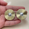 Oro Laminado Stud Earring, Gold Filled Style Polished, Two Tone, 02.472.0009