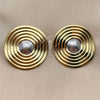 Oro Laminado Stud Earring, Gold Filled Style Polished, Two Tone, 02.472.0009