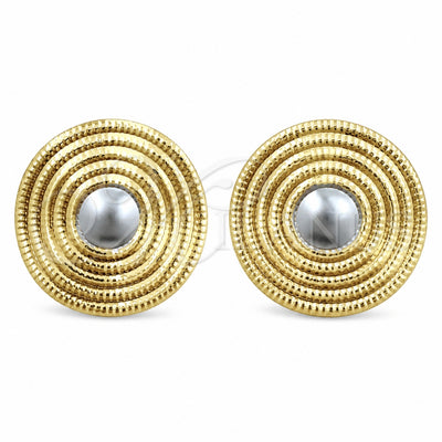 Oro Laminado Stud Earring, Gold Filled Style Polished, Two Tone, 02.472.0009 for wholesale, main product view