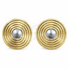 Oro Laminado Stud Earring, Gold Filled Style Polished, Two Tone, 02.472.0009