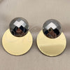 Oro Laminado Stud Earring, Gold Filled Style Polished, Two Tone, 02.472.0010