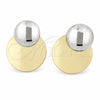 Oro Laminado Stud Earring, Gold Filled Style Polished, Two Tone, 02.472.0010
