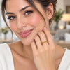 Oro Laminado Multi Stone Ring, Gold Filled Style with White Micro Pave, Polished, Golden Finish, 01.472.0001 (One size fits all)