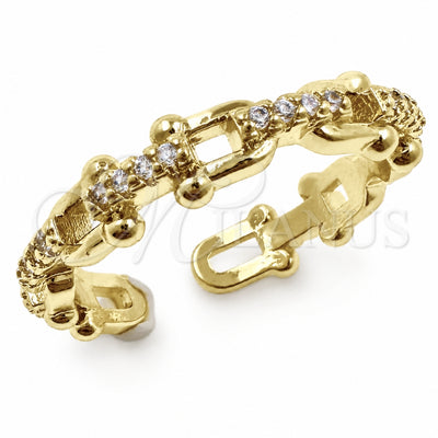 Oro Laminado Multi Stone Ring, Gold Filled Style with White Micro Pave, Polished, Golden Finish, 01.472.0001 (One size fits all)
