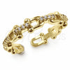 Oro Laminado Multi Stone Ring, Gold Filled Style with White Micro Pave, Polished, Golden Finish, 01.472.0001 (One size fits all)