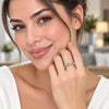 White Gold Filled Multi Stone Ring, with White Micro Pave, Polished, Rhodium Finish, 01.472.0001.1 (One size fits all)
