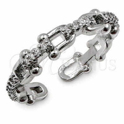 White Gold Filled Multi Stone Ring, with White Micro Pave, Polished, Rhodium Finish, 01.472.0001.1 (One size fits all)