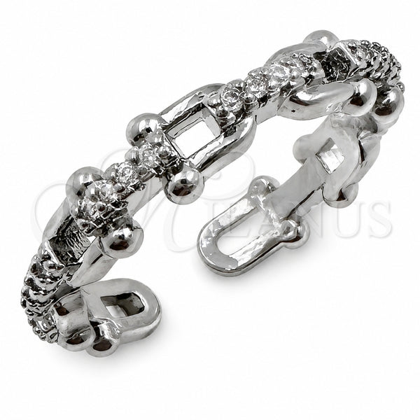 White Gold Filled Multi Stone Ring, with White Micro Pave, Polished, Rhodium Finish, 01.472.0001.1 (One size fits all)
