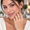 White Gold Filled Multi Stone Ring, Bamboo Design, with White Micro Pave, Polished, Rhodium Finish, 01.472.0002.1 (One size fits all)