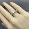 White Gold Filled Multi Stone Ring, Bamboo Design, with White Micro Pave, Polished, Rhodium Finish, 01.472.0002.1 (One size fits all)