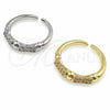 White Gold Filled Multi Stone Ring, Bamboo Design, with White Micro Pave, Polished, Rhodium Finish, 01.472.0002.1 (One size fits all)