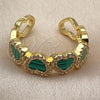 Oro Laminado Multi Stone Ring, Gold Filled Style Heart and Cluster Design, with Turquoise Mother of Pearl and White Micro Pave, Polished, Golden Finish, 01.472.0006.2 (One size fits all)