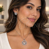 White Gold Filled Earring and Pendant Adult Set, Butterfly Design, with White Cubic Zirconia, Polished, Rhodium Finish, 10.448.0026