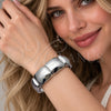 Rhodium Gold Filled Individual Bangle, Polished, Rhodium Finish, 07.307.0062.1.05 (21 MM Thickness, Size 5 (2.50 Diameter))