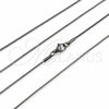 Stainless Steel Basic Necklace, Box Design, Polished, Steel Finish, 04.435.0006.18 (Thickness, 18 Inches Length)