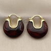 Oro Laminado Medium Hoop, Gold Filled Style Brown Resin Finish, Golden Finish, 02.60.0179.30