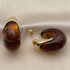 Oro Laminado Small Hoop, Gold Filled Style Brown Resin Finish, Golden Finish, 02.60.0180.25