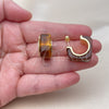 Oro Laminado Small Hoop, Gold Filled Style Brown Resin Finish, Golden Finish, 02.60.0185.22