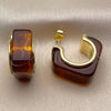 Oro Laminado Small Hoop, Gold Filled Style Brown Resin Finish, Golden Finish, 02.60.0185.22