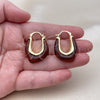 Oro Laminado Small Hoop, Gold Filled Style Brown Resin Finish, Golden Finish, 02.60.0187.25