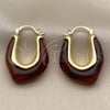 Oro Laminado Small Hoop, Gold Filled Style Brown Resin Finish, Golden Finish, 02.60.0187.25