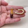 Oro Laminado Small Hoop, Gold Filled Style Brown Resin Finish, Golden Finish, 02.60.0189.20