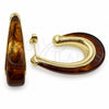 Oro Laminado Small Hoop, Gold Filled Style Brown Resin Finish, Golden Finish, 02.60.0189.20