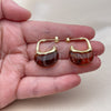 Oro Laminado Medium Hoop, Gold Filled Style Brown Resin Finish, Golden Finish, 02.60.0190.20