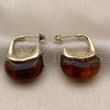 Oro Laminado Medium Hoop, Gold Filled Style Brown Resin Finish, Golden Finish, 02.60.0190.20