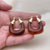 Oro Laminado Medium Hoop, Gold Filled Style Brown Resin Finish, Golden Finish, 02.60.0191.30