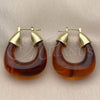 Oro Laminado Medium Hoop, Gold Filled Style Brown Resin Finish, Golden Finish, 02.60.0191.30