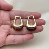 Oro Laminado Small Hoop, Gold Filled Style Brown Resin Finish, Golden Finish, 02.60.0192.20