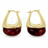 Oro Laminado Small Hoop, Gold Filled Style Brown Resin Finish, Golden Finish, 02.60.0192.20