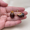 Oro Laminado Stud Earring, Gold Filled Style Teardrop Design, Polished, Golden Finish, 02.60.0193