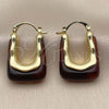 Oro Laminado Small Hoop, Gold Filled Style Brown Resin Finish, Golden Finish, 02.60.0194.20