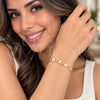 Oro Laminado Basic Bracelet, Gold Filled Style Mariner Design, Polished, Tricolor, 04.213.0384.07 (Thickness, 8 Inches Length)