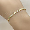 Oro Laminado Basic Bracelet, Gold Filled Style Mariner Design, Polished, Tricolor, 04.213.0384.07 (Thickness, 8 Inches Length)